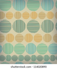 Neutral seamless circle pattern. Blue endless geometric summer texture with colorful rounds, can be used for design wallpapers, textile, clothes, web pages background