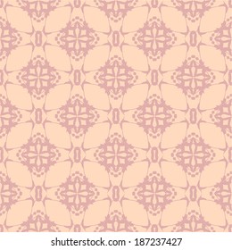 Neutral seamless floral ornament with plant motives. Use as wallpaper