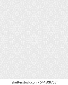 Neutral Seamless Linear Pattern. Tileable Geometric Outline Ornate. Vintage Flourish Vector Background.