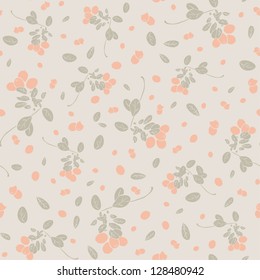 Neutral seamless pattern texture with billberry