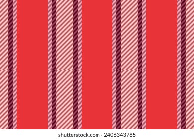 Neutrale nahtlose Streifenstruktur, elegante Linien Gewebe Textilien. Trennendes Hintergrundmuster, Vektorgrafik vertikal in Rot-Weiß-Farben.
