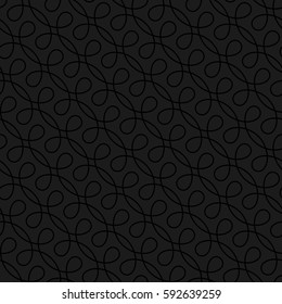 Neutral Seamless Thin Swirls Pattern. Tileable Geometric Outline Ornate. Vintage Flourish Vector Background for Retro Design.