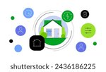 Neutral and smart household. Simple flat illustration. Infographic slide, abstract scheme. Vector file.