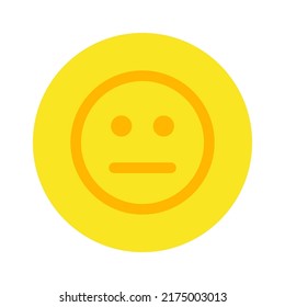 Sonrisa neutral en círculo. Ilustración del vector
