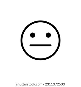 Neutral smile icon. Customer feedback vector emoticon.