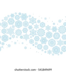 Neutral snowflakes seamless pattern in abstract style. Ornamental artistic vector illustration in neutral colors for Merry christmas cards. New Year 2019 collection. Freehand ethnic Xmas sketch.