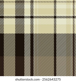 Neutral textile background pattern, realistic texture tartan plaid. Gift card check vector seamless fabric in light and black colors palette.