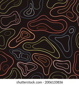 Neutral texture with simple hand-drawn colorful spots. Vector abstract seamless pattern design. Decorative shapes and silhouettes repeated background for fabric design.