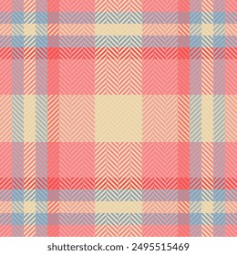 Neutral texture tartan vector, scrapbooking check pattern fabric. Interior plaid seamless background textile in red and light colors palette.