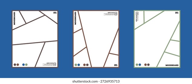 Neutral toned comic moodboard composition built with six frames in 4:5 format