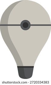 Forma de bombilla de tonos neutros con un detalle circular central y sombreado sutil.