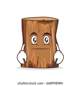 Neutral tree trunk character cartoon vector illustration