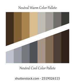 Neutral Paleta de colores cálida y fresca. Muestra de color para la moda, el hogar, los interiores, el diseño. Idea de carta de color.