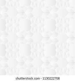 Neutral white abstract texture. Decorative background with 3d pleated paper effect. Vector seamless repeating pattern.