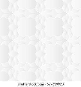 Neutral white abstract texture. Decorative background with 3d pleated paper effect. Vector seamless repeating pattern.