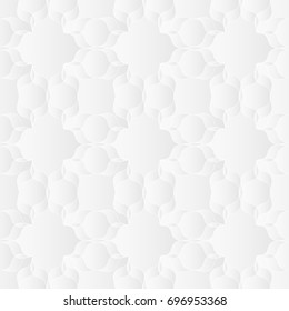 Neutral white abstract texture. Decorative background with 3d pleated paper effect. Vector seamless repeating pattern.