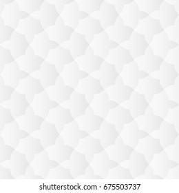 Neutral white texture. Abstract oriental geometric background with 3d carving effect. Vector seamless repeating pattern.
