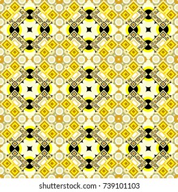 Neutral, white and yellow diagonal tiles. Vector stock illustration in a modern flat style. Creative seamless pattern, modern diagonal abstract background with geometric elements.