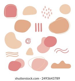 Neutral-colored abstract organic blob shape element. Flat vector illustration.	