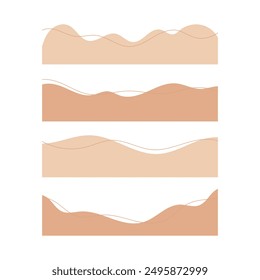 Neutral-colored abstract organic blob shape border. Flat vector illustration.