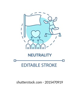 Neutrality and untimilitary tendencies concept icon. Humantarian aid and antiwar position abstract idea thin line illustration. Vector isolated outline color drawing. Editable stroke