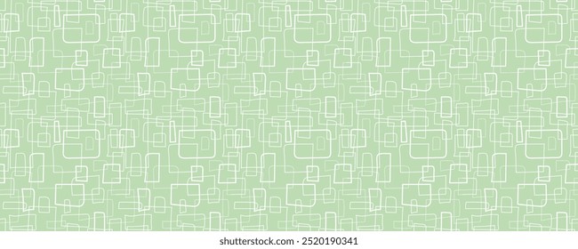Patrón transparente abstracto de color neutro. Formas de contorno gráfico sin fin Anuncio Horizontal. Colores neutros de moda fondo estético dibujado a mano. Textura de estilo boho verde claro pastel eps print