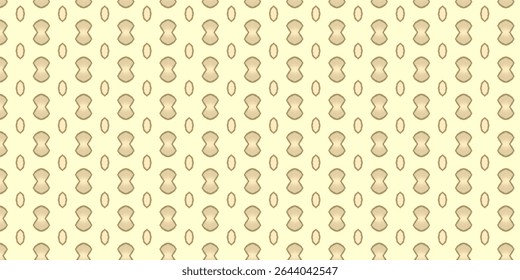 Neutral-toned abstract seamless pattern with symmetric organic hourglass shapes on cream background, perfect for textiles, home decor, or digital surface design