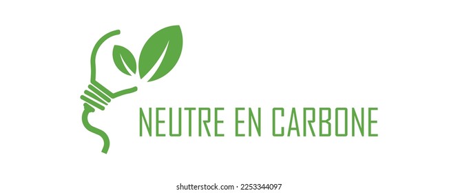 neutre en carbone text on white background. carbon neutral in french language.