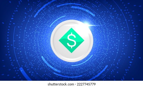 Neutrino USD (USDN) coin cryptocurrency concept banner background.