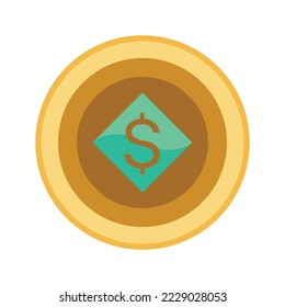 Neutrino USD USDN cryptocurrency golden coin isolated on white background vector illustration.ai