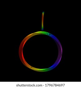 Neutrois Umriss-Vektorsymbol. Symbol, Logo-Illustration.Dünne Linienführung mit hellen Farben auf schwarzem Hintergrund