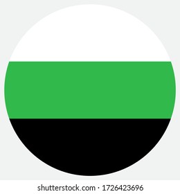 Neutrois pride flag, round shape icon on white background