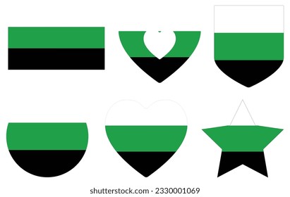 Neutrois Pride Flag in shape set. LGBT flag.	
