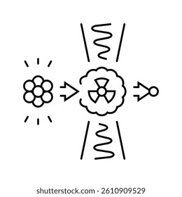 neutron activation nuclear energy line icon vector. neutron activation nuclear energy sign. isolated contour symbol black illustration