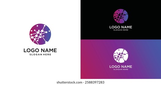 Neutron Atom Logo Icon Design Vector Stock