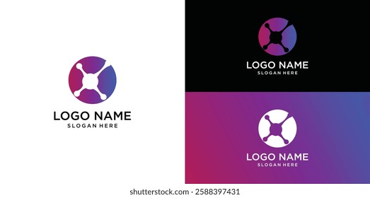 Neutron Atom Logo Icon Design Vector Stock