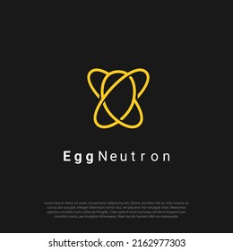 neutron atom molecule orbital egg logo vector