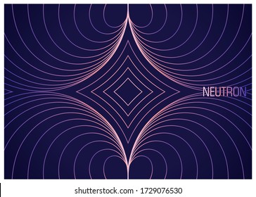 Neutron. Colorful wavy lines composition. Abstract image of elementary physical particles. Conceptual design the theory of science. Vector illustration