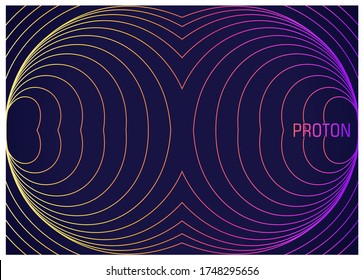 Neutron. Colorful wavy lines composition. Abstract image of elementary physical particles. Conceptual design the theory of science. Vector illustration