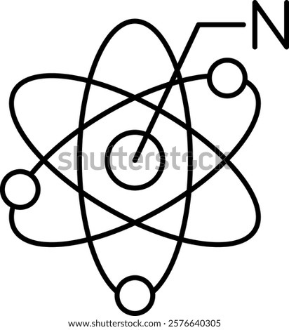 Neutron Icon - Line Style - Quantum Physics Theme