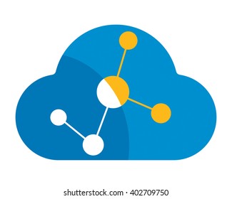 neutron proton atom blue cloud image icon vector