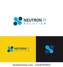 Solución Neutron IT plantilla de diseño de logotipo minimalista