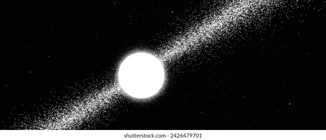 Neutron star and  ray burst in deep cosmos. Quasar energy star in space . Pulsar star . Magnetar. Noise texture  .Vector illustration