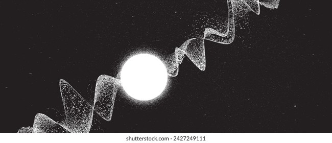 Neutron star and  ray burst in deep cosmos. Quasar energy star in space . Pulsar star . Magnetar. Noise texture  .Vector illustration