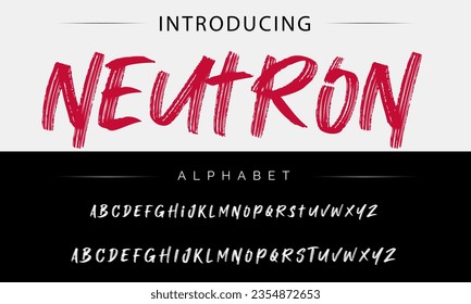 Neutron vector brush style font, alphabet, typeface