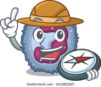 Neutrophil cell stylized Explorer having a compass