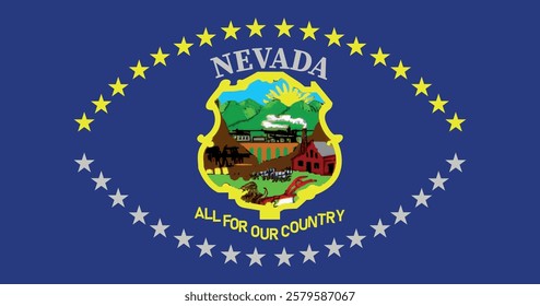 Nevada (1915 1929) Flag Vector Illustration Premium Quality