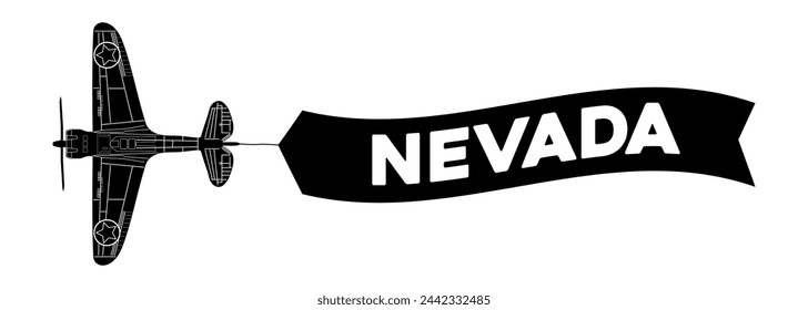 Nevada Werbebanner ist am Flugzeug angebracht