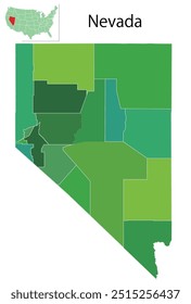 Nevada America Map Green Icon