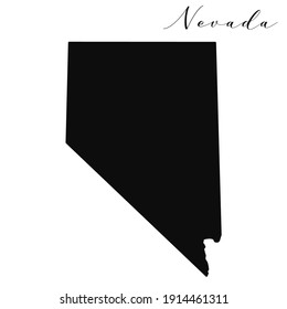 Nevada black silhouette vector map. Editable high quality illustration of the American state of Nevada simple map